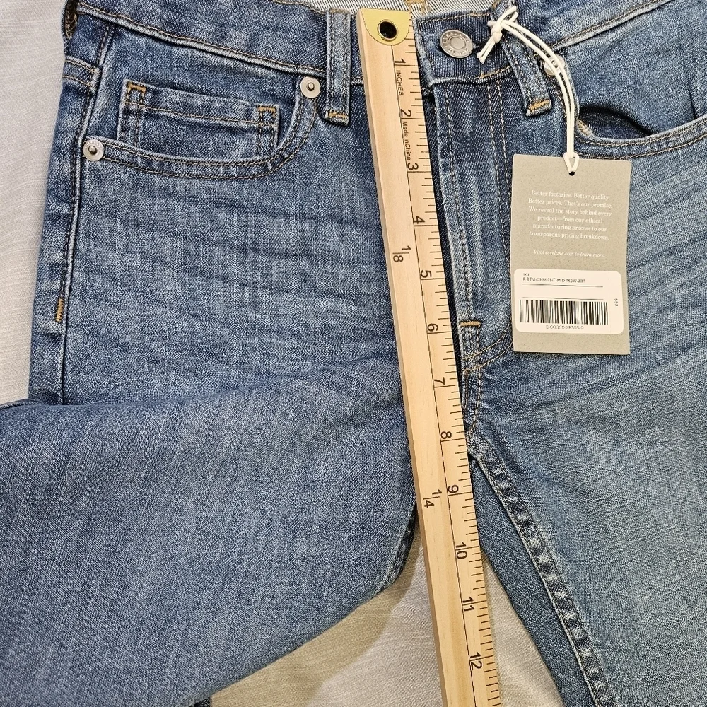 NWT EVERLANE‎ Jeans Womens Size 23 Tall Blue Mid-Rise Skinny Denim - Picture 9 of 11
